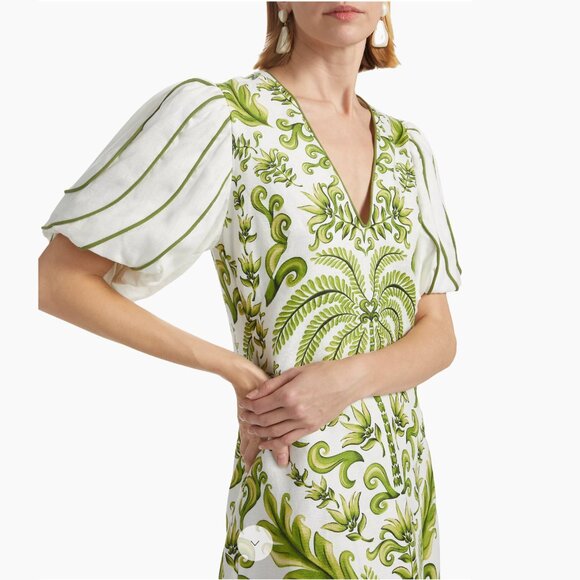 FARM Rio Green and White Mini Dress - Picture 5 of 15